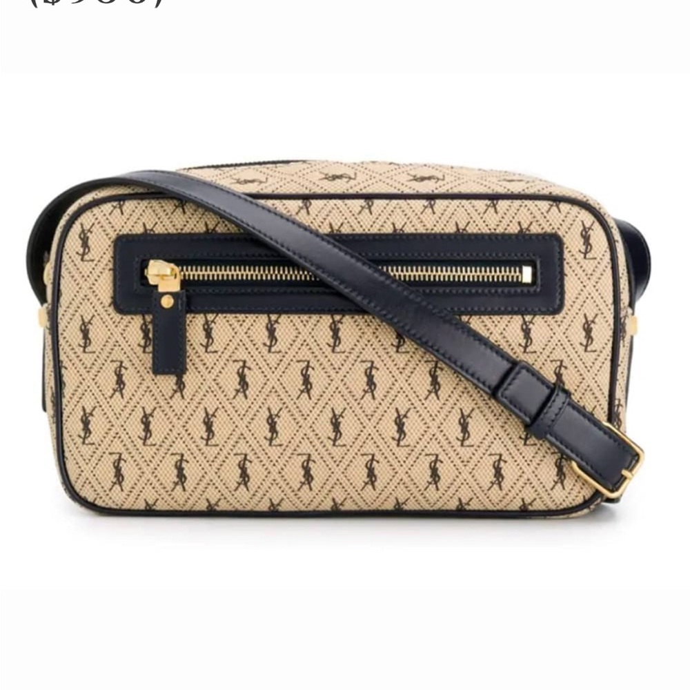 Saint Laurent Monogram Canvas Camera Crossbody Bag
